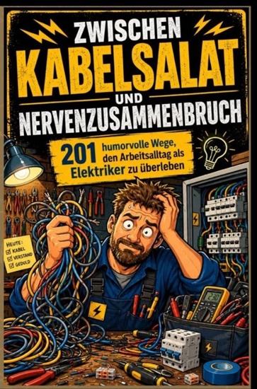 Afbeelding van Zwischen Kabelsalat und Nervenzusammenbruch: 201 humorvolle Wege, den Arbeitsalltag als Elektriker zu überleben