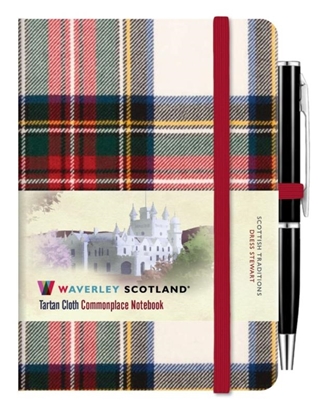 Afbeeldingen van Waverley Commonplace Tartan Notebooks Waverley Commonplace Notebooks:Dress Stewart Tartan Mini Notebook with Pen (10.5 x 7cm)