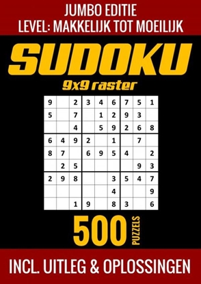 Afbeeldingen van Sudoku Makkelijk tot Moeilijk - Jumbo Editie - 500 Puzzels - Incl. Uitleg en Oplossingen