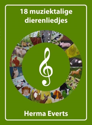 Afbeeldingen van 18 muziektalige dierenliedjes