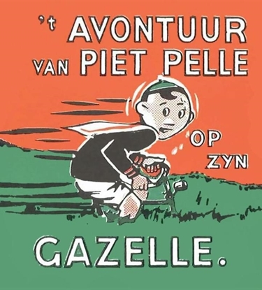 Afbeeldingen van Piet Pelle op zijn Gazelle