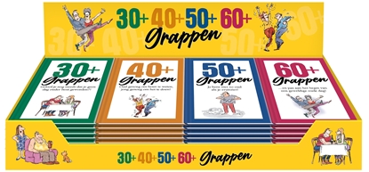 Afbeeldingen van Display 30+ 40+ 50+ 60+ grappen 4 x 4 ex.