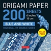 Afbeelding van Origami Paper 200 sheets Blue and White Patterns 6" (15 cm)