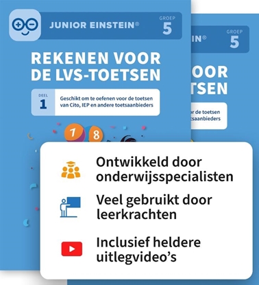 Afbeeldingen van Delen 1 en 2 Rekenen voor de LVS-toetsen set - Deel 1 en 2 - Groep 5 + Online video-uitleg