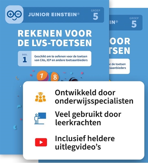 Afbeelding van Delen 1 en 2 Rekenen voor de LVS-toetsen set - Deel 1 en 2 - Groep 5 + Online video-uitleg