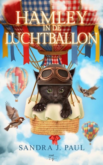 Afbeelding van Hamley, het avontuurlijke zwarte katje dat mensen verstaat Hamley in de luchtballon
