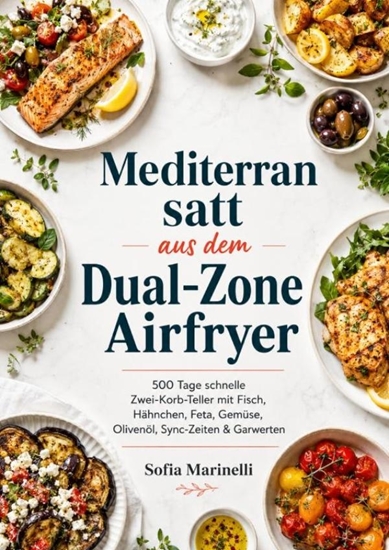 Afbeelding van Mediterran satt aus dem Dual-Zone Airfryer