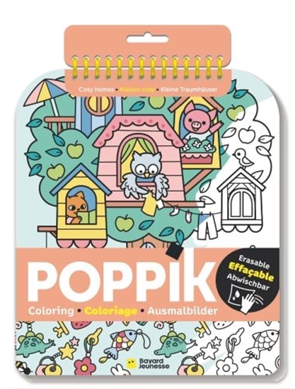 Afbeelding van Poppik Uitwisbare kleurblokken Cosy huisjes