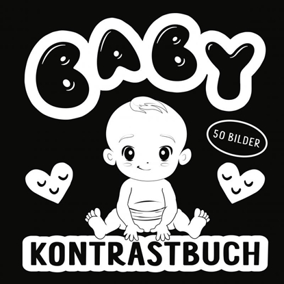 Afbeeldingen van Kontrastbuch Baby - Schwarz Weiß Buch mit 50 niedlichen Bildern