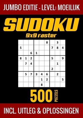 Afbeeldingen van Sudoku Moeilijk - Jumbo Editie - 500 Puzzels - Incl. Uitleg en Oplossingen