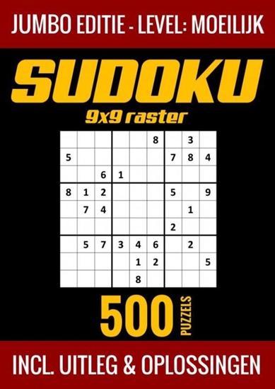 Afbeelding van Sudoku Moeilijk - Jumbo Editie - 500 Puzzels - Incl. Uitleg en Oplossingen