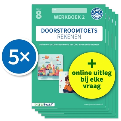 Afbeeldingen van Doorstroomtoets Rekenen – Werkboek 2 + Online video-uitleg (set van 5)