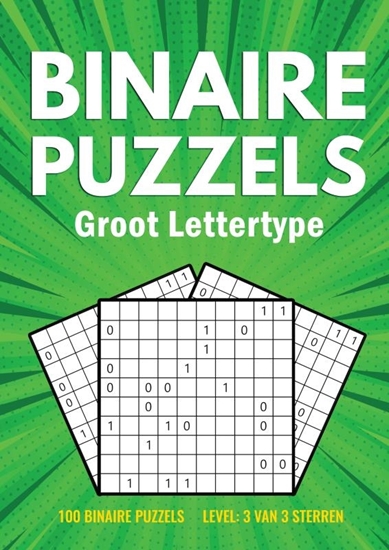 Afbeelding van Binairo Groot Lettertype - 100 Binaire Puzzels - 3 van 3 Sterren