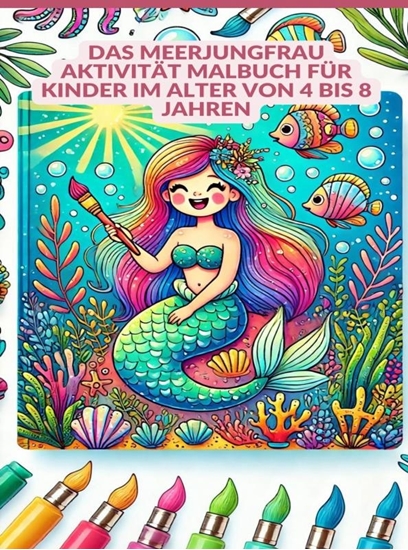 Afbeelding van Das Meerjungfrau Aktivität MALBUCH für Kinder im Alter von 4 bis 8 Jahren