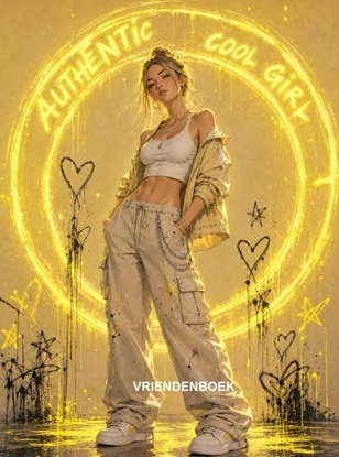 Afbeeldingen van Authentic cool girl - VRIENDENBOEK (Nederlands) - geel