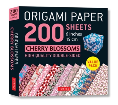 Afbeeldingen van Origami Paper 200 Sheets Cherry Blossoms 6 (15 CM): Tuttle Origami Paper: Double Sided Origami Sheets Printed with 12 Different Designs (Instructions