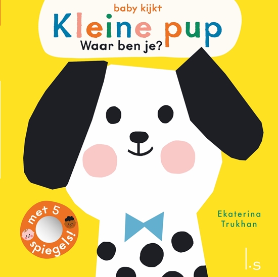 Afbeelding van Baby kijkt Kleine pup, waar ben je?