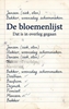 Afbeelding van De bloemenlijst