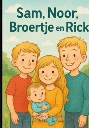 Afbeeldingen van Sam en Noor in de seizoenen