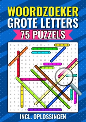 Afbeeldingen van Woordzoeker Grote Letters, 75 Puzzels Incl. Oplossingen