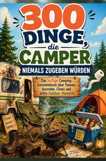 Afbeelding van 300 Dinge, die Camper niemals zugeben würden: Das lustige Camping-Geschenkbuch über Pannen, Ausreden, Chaos und echte Outdoor-Momente