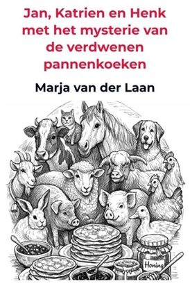 Afbeeldingen van Jan, Katrien en Henk met het mysterie van de verdwenen pannenkoeken
