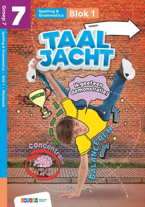 Afbeeldingen van Taaljacht Groep 7 blok 1-2 spelling & grammatica werkboek