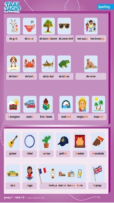 Afbeeldingen van Taaljacht Groep 7 spelling & grammatica categorieposter