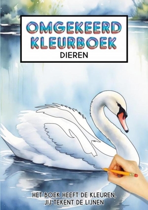 Afbeeldingen van Omgekeerd Kleurboek - Dieren - Het Boek Heeft de Kleuren, Jij Tekent de Lijnen