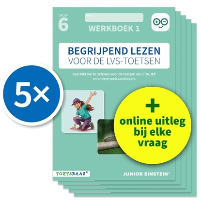 Afbeeldingen van Deel 1 Begrijpend lezen voor de LVS-toetsen - Groep 6 - Werkboek 1 + Online video-uitleg (set van 5)