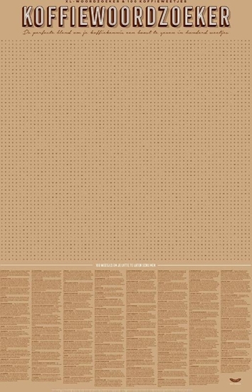 Afbeelding van Stratier XL Spelposter - Koffiewoordzoeker - 100 weetjes