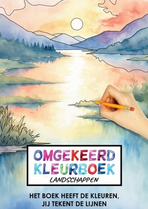 Afbeeldingen van Omgekeerd Kleurboek - Landschappen - Het Boek Heeft de Kleuren, Jij Tekent de Lijnen