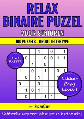Afbeeldingen van Binaire Puzzel Relax voor Senioren - 8x8 Raster - 100 Puzzels Groot Lettertype - Lekker Easy Level!