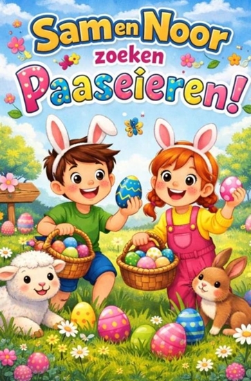 Afbeelding van Sam en Noor zoeken Paaseieren
