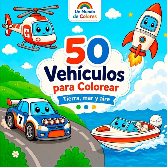 Afbeelding van 50 Vehículos para Colorear