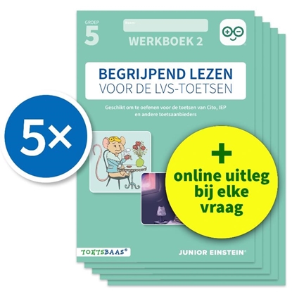 Afbeeldingen van Deel 2 Begrijpend lezen voor de LVS-toetsen - Groep 5 - Werkboek 2 + Online video-uitleg (set van 5)