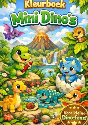 Afbeeldingen van Kleurboek, Mini dinos