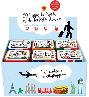 Afbeeldingen van Display Stedenblikjes 6 x 3 exemplaren