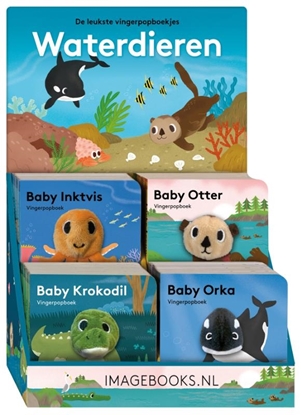 Afbeeldingen van Display Vingerpopboekjes Waterdieren - 4 x 4 exemplaren