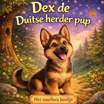 Afbeeldingen van Het voorlees boekje, Dex de Duitse herder pup.