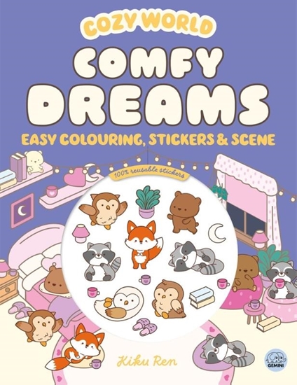 Afbeelding van Cozy World Cozy World Comfy Dreams: Easy Colouring and Sticker Scene for Teens, Young Adults and Adults