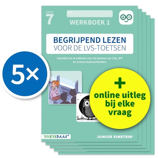 Afbeelding van Deel 1 Begrijpend lezen voor de LVS-toetsen - Groep 7 - Werkboek 1 + Online video-uitleg (set van 5)