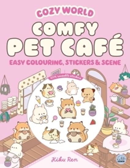 Afbeelding van Cozy World Cozy World Comfy Pet Cafe: Easy Colouring and Sticker Scene for Teens, Young Adults and Adults