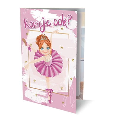 Afbeeldingen van Ballerina - Uitnodiging PK 949 / set van 6