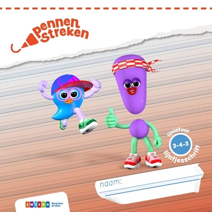 Afbeeldingen van Pennenstreken Groep 4 3-4-3 lijntjesschrift blokschrift (set 5 ex)