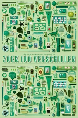 Afbeeldingen van Stratier XL Spelposter - Zoek 100 verschillen (GROEN)