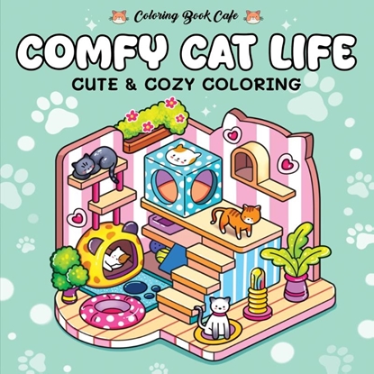 Afbeeldingen van Comfy cat life - Coloring Book Cafe