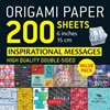 Afbeelding van Origami Paper 200 sheets Inspirational Messages 6" (15 cm)
