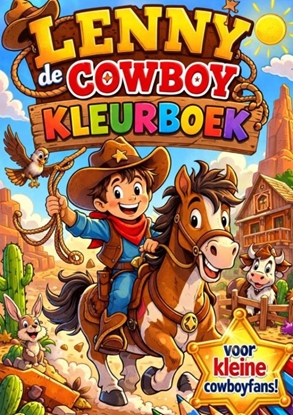 Afbeeldingen van Kleurboek, Lenny de cowboy