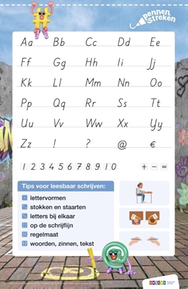 Afbeeldingen van Pennenstreken Groep 7/8 letterposter verbonden/blokschrift